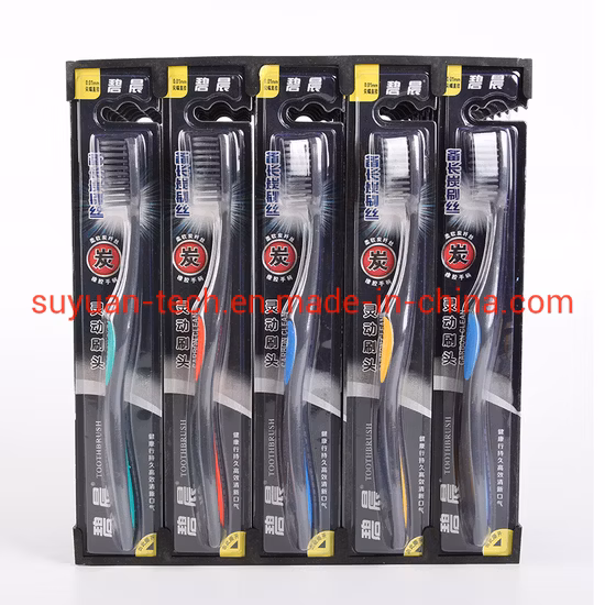 Zahnbürste aus Bambuskohle zum Reinigen und Pflegen des Zahnfleisches mit weichen Borsten, Zahnbürste für Erwachsene